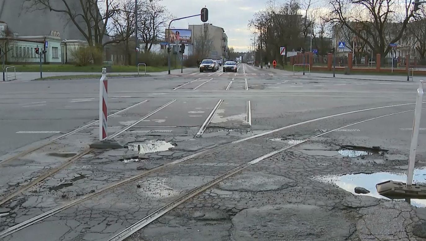 Stan wielu dróg w Łodzi jest fatalny (fot. TVP3 Łódź)