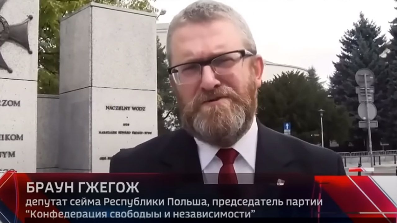 Wypowiedz Brauna cytowano w rosyjskiej telewizji (fot. yt/Russia1)