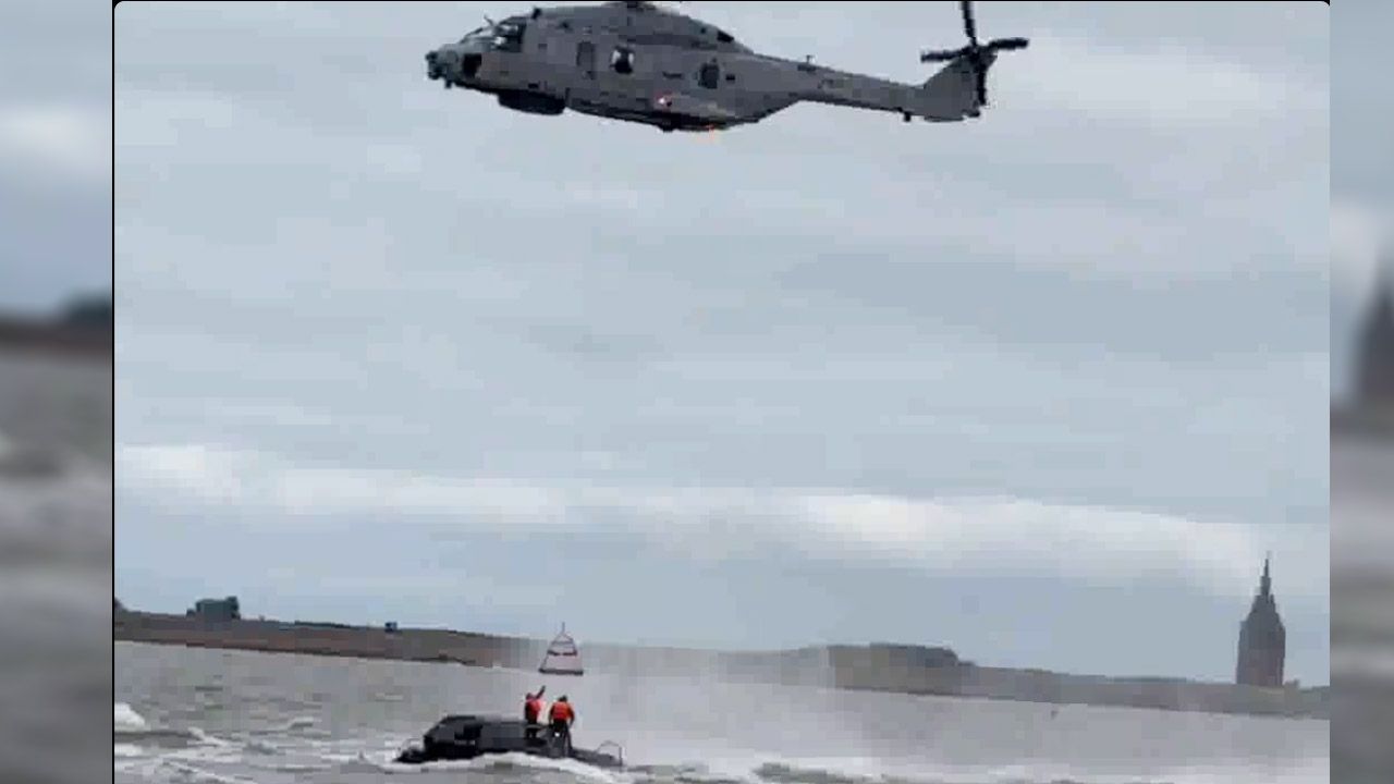 Motorówka osiadła na mieliźnie. Ratunek z wojskowego helikoptera