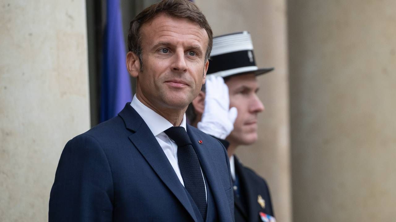 Prezydent Francji Emmanuel Macron (fot. PAP/EPA/CHRISTOPHE PETIT TESSON)