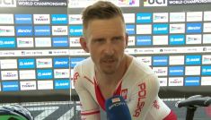 Maciej Bodnar na kolarskich mistrzostwach świata (fot. TVP)