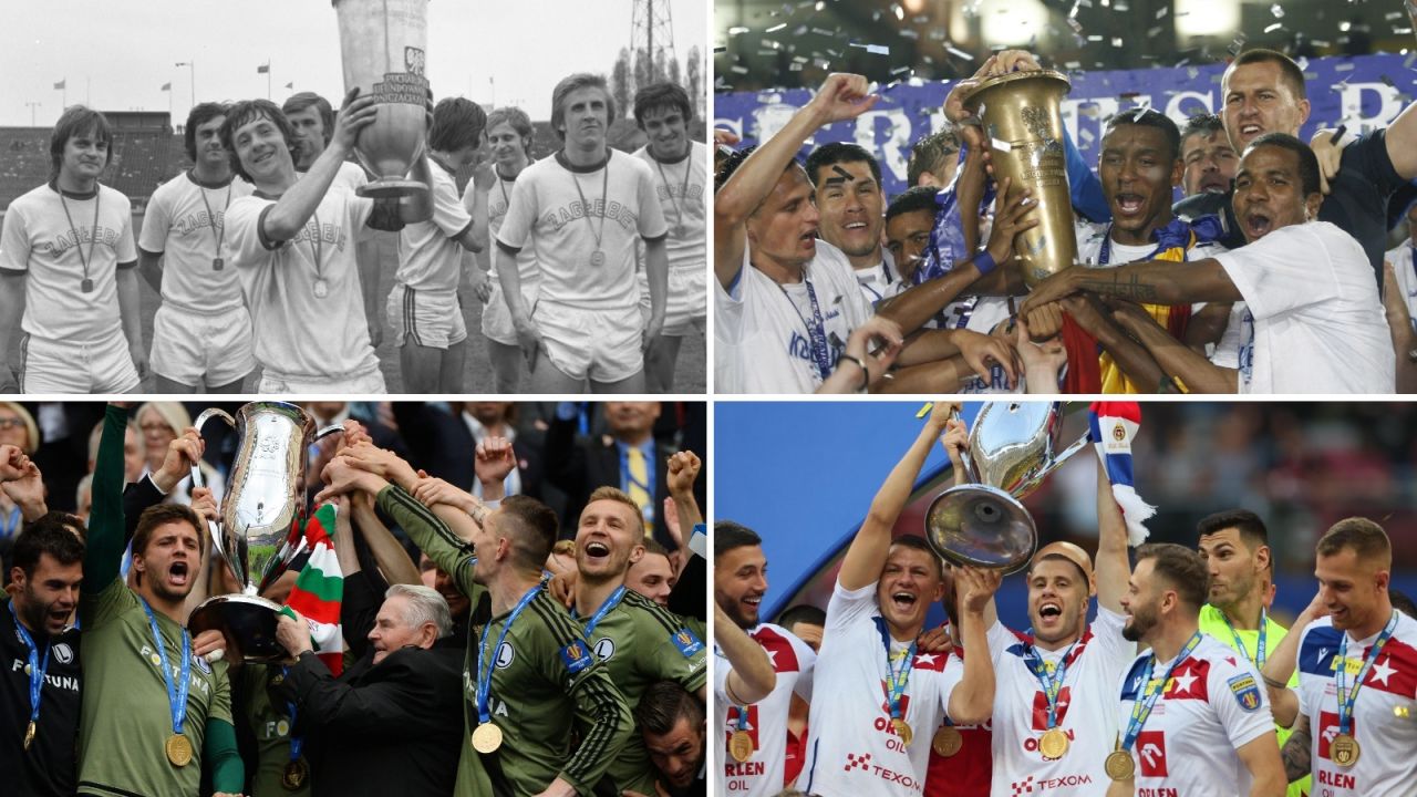Zagłębie Sosnowiec, Lech Poznań, Legia Warszawa, Wisła Kraków - to tylko cztery z kilkunastu klubów, które zdobyły Puchar Polski (fot. PAP)