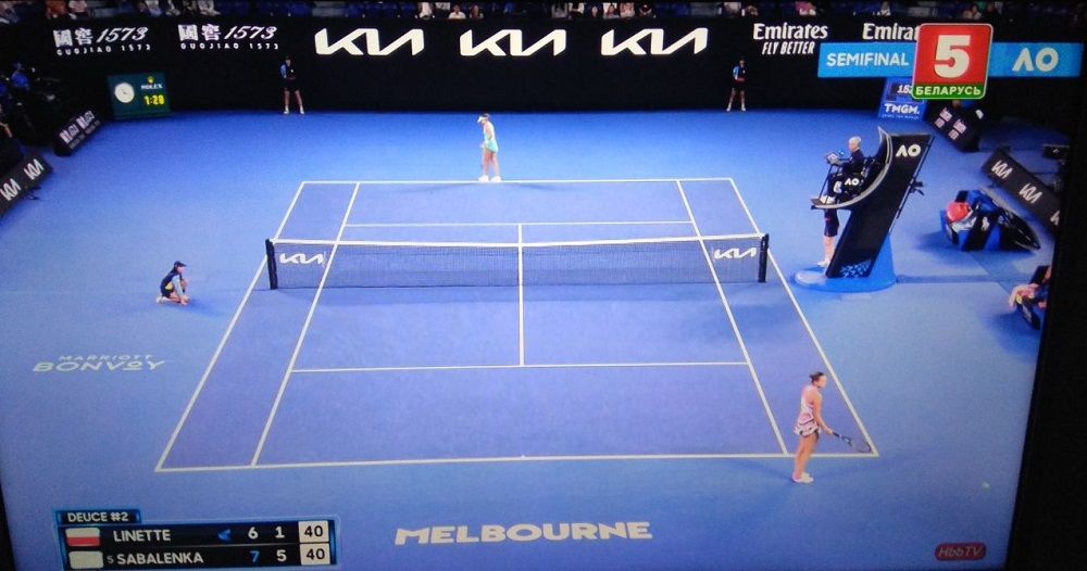 Трансляцыя на «Беларусь 5» паўфіналаў «Australian Open». Скрыншот «Беларусь 5». Крыніца: «Беларусь 5» / YUOTUBE