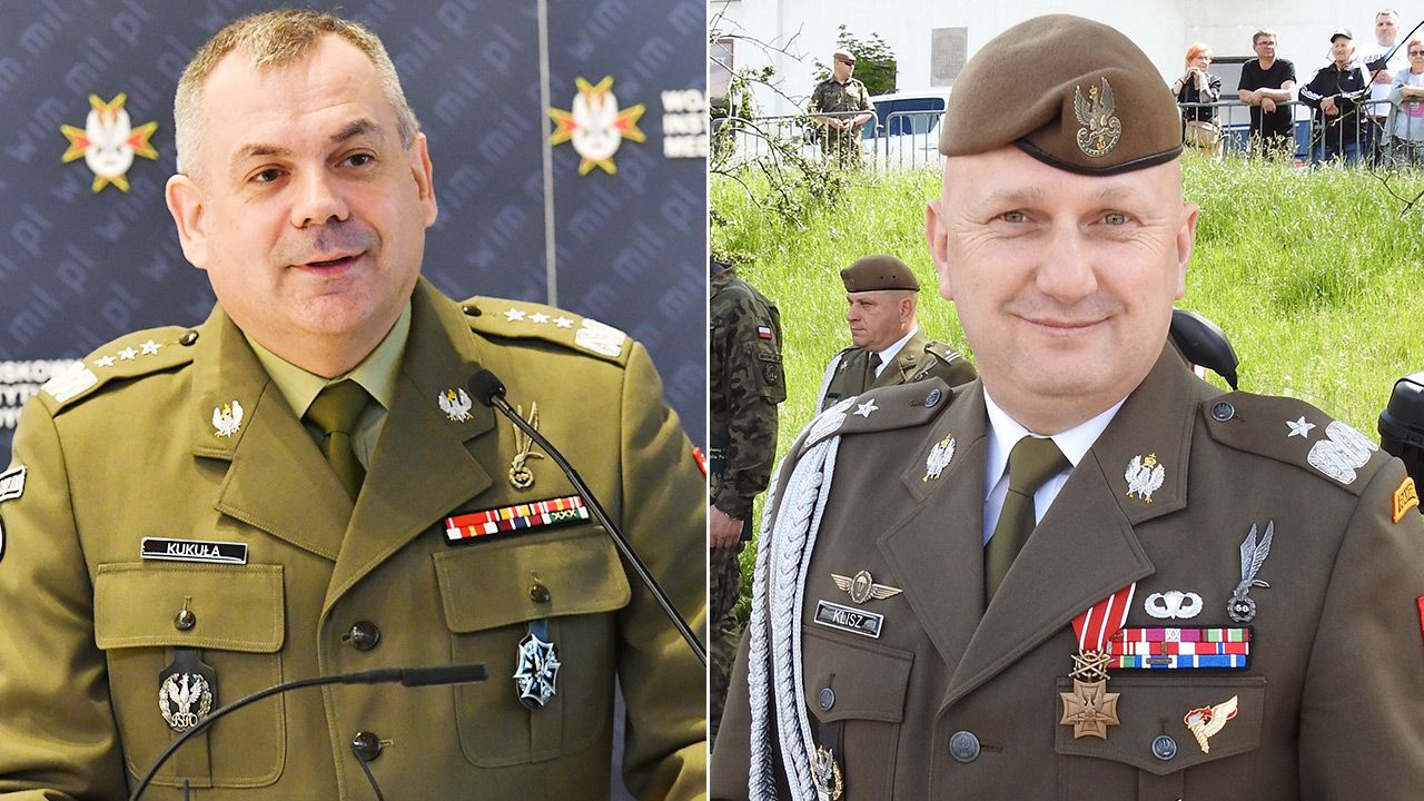 Gen. Wiesław Kukuła i gen. Maciej Klisza (fot. PAP/Piotr Nowak; wikipedia)