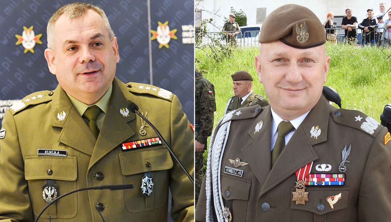 Gen. Wiesław Kukuła i gen. Maciej Klisza (fot. PAP/Piotr Nowak; wikipedia)