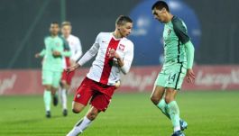 Michał Przybylski w barwach reprezentacji Polski (fot. PAP)