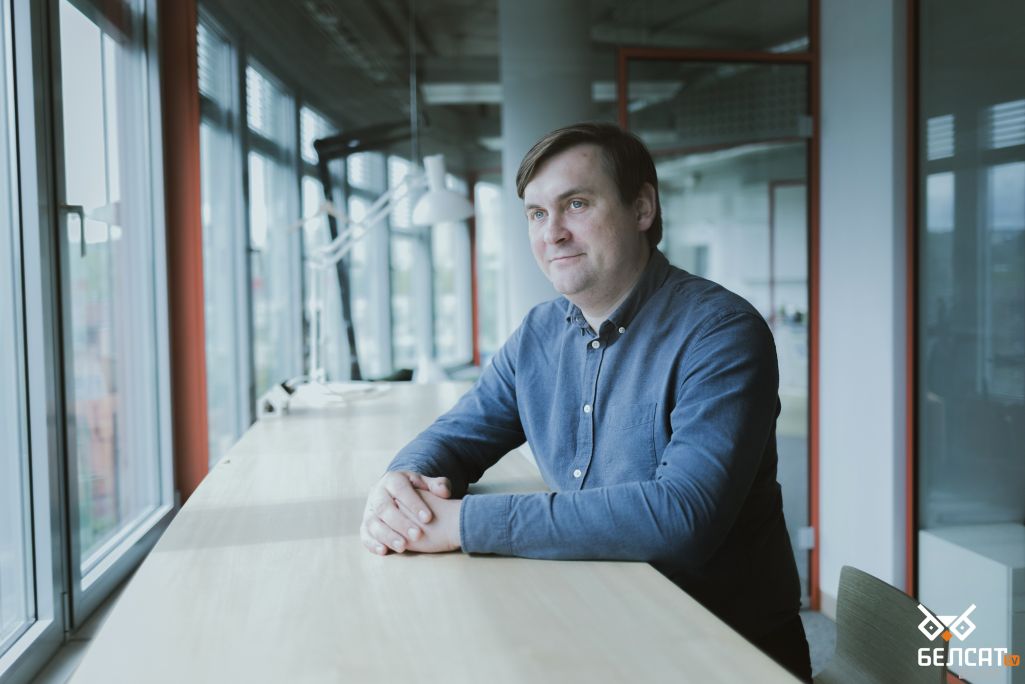 Андрэй Стрыжак, сузаснавальнік Фонду салідарнасці «BYSOL». Вільня, Літва. 20 траўня 2021 года. (Фота: Аліса Ганчар / Белсат)