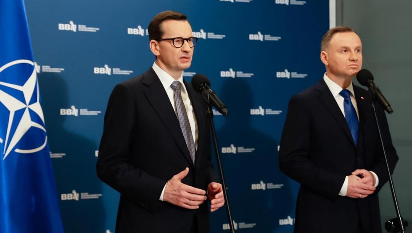 Premier Mateusz Morawiecki spotkał się w BBN z prezydentem Andrzejem Dudą (fot. KPRM)