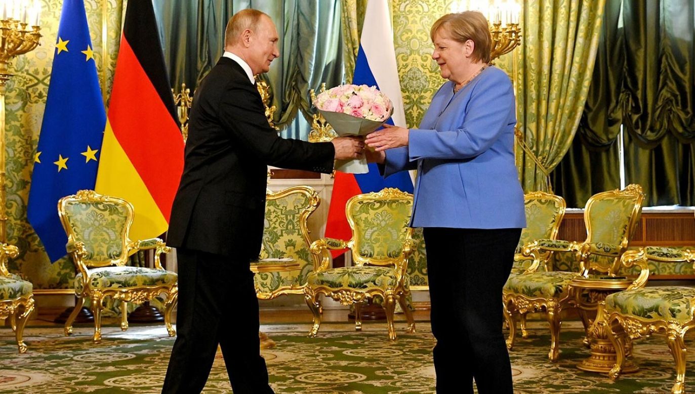 Władimir Putin i Angela Merkel (fot. Kremlin Press Office/Anadolu Agency via Getty Images