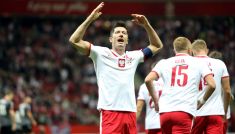 Gol Roberta Lewandowskiego (fot. PAP)