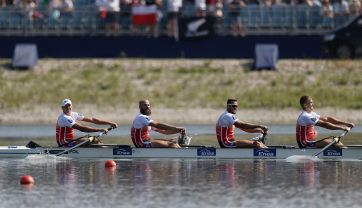 Polska czwórka z Marcinem Brzezińskim. (fot. Getty)