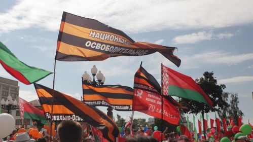 Праўладны мітынг у Горадні ў жніўні 2020 года. Фота: Белсат