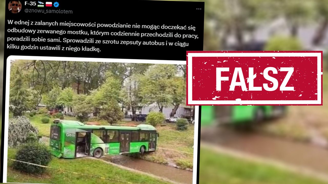Powodzianie radzili sobie po zalaniu, wykorzystując autobus? Sprawdzamy