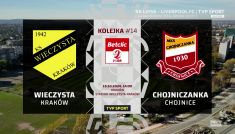 Wieczysta Kraków – Chojniczanka. Betclic 2 Liga (fot. TVP Sport)
