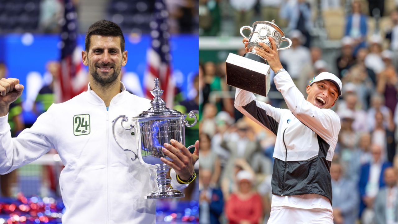Novak Djoković i Iga Świątek (fot. Getty)