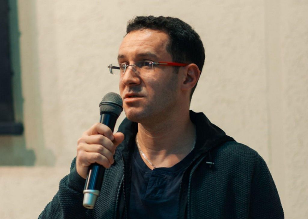 Сузаснавальнік Tut.by Кірыл Валошын на лекцыі пра стартапы ў БНТУ. Менск, Беларусь. 22 лютага 2019 года. Фота: Bntu.by, CC BY 4.0