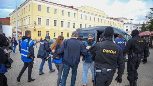 Затрыманне беларускіх журналістаў у 2020 годзе. Фота: informator.news